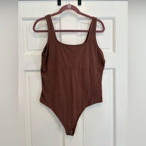 Hollister Chocolate Brown Tank Top Bodysuit with Square Neckline